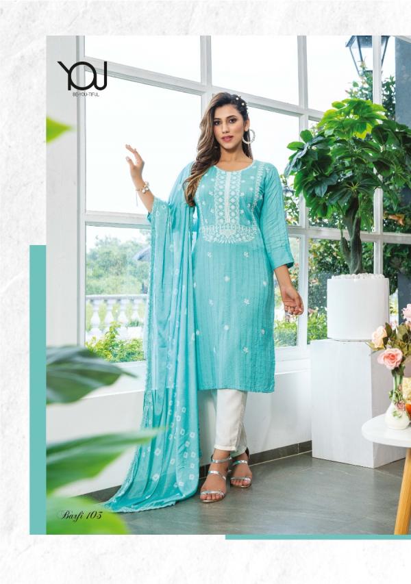 Wanna Barfi Rayon Designer Viscose Embroidery Ready made Suit